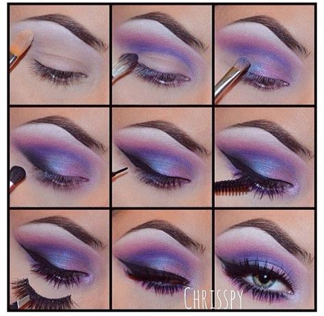 color, diy, girl, make, makeup, tumblr, eyeshadow tutorial | Eye makeup pictures, Purple eye ...