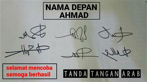 tanda tangan Arab nama depan ahmad - YouTube