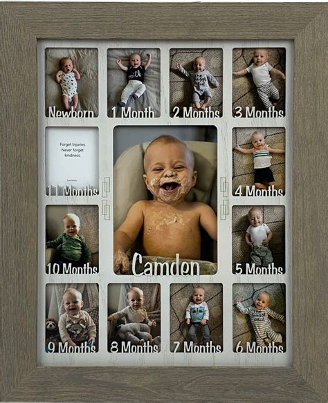 Baby First Year Picture Frame - Personalized - 11x14 | One year pictures, Baby collage, Babies ...