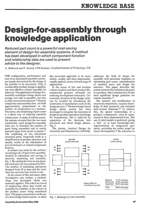 (PDF) Design-for-assembly through knowledge application