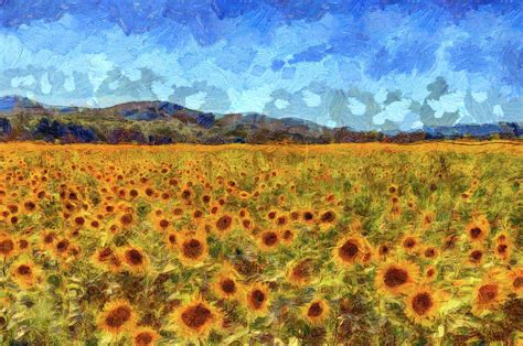 Van Gogh Summer Sunflowers Mixed Media by David Pyatt - Fine Art America