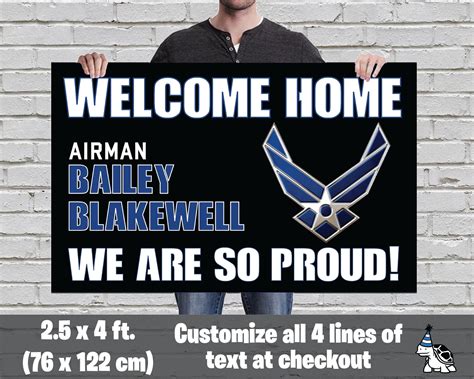 Custom U.S. AIR FORCE BANNER Vinyl Welcome Home or | Etsy