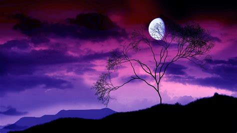 Purple Moonlight Wallpapers - Top Free Purple Moonlight Backgrounds - WallpaperAccess