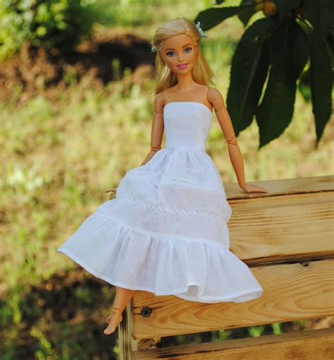 Barbie doll white dress Barbie summer clothes | Etsy