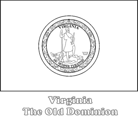 Large, Printable Virginia State Flag to Color, from NETSTATE.COM