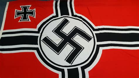 SCARCE LARGE WW2 GERMAN KRIEGSMARINE NAVAL BATTLE FLAG 3 METRES LOH MARKED – JB Military Antiques