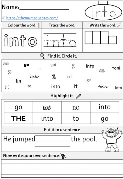 Free Phase 2 Tricky Words worksheets + Reception Early Years - The Mum ...