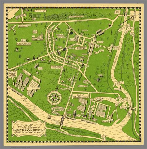 A Map of the City & Environs of Longview, Washington, Showing the chief points of interest ...