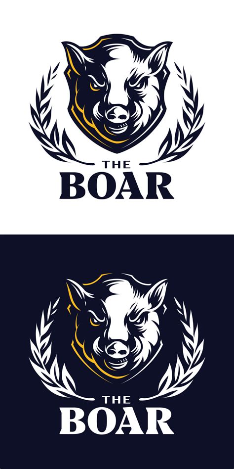 Logo Vector Illustration of a Boar's Head with its tusks. 9482662 Vector Art at Vecteezy