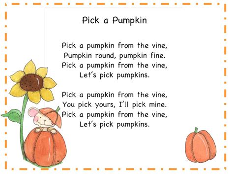 More Pumpkin Songs - Classroom Freebies