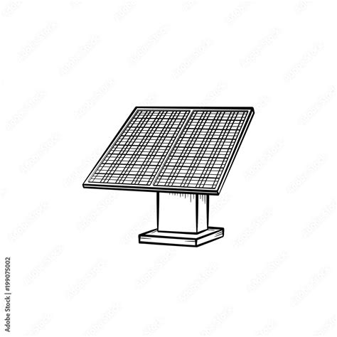 Solar panel hand drawn outline doodle icon. Equipment for renewable ...