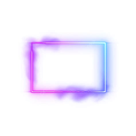 Blue Purple Neon Border Smoke Rectangular Frame, Neon, Neon Border, Border PNG Transparent ...