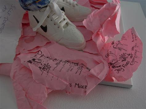 Nike sneakers...the pink paper has drawings and notes.....… | Flickr