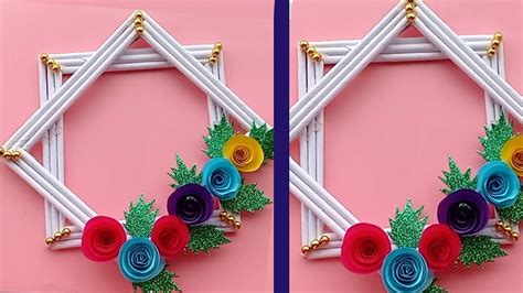 DIY SIMPLE HOME DECOR WALL DECORATION HANGING FLOWER PAPER CRAFT IDEAS - PAPER CRAFT - YouTube