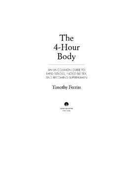 The 4-Hour Body by edlighten your mind | TPT