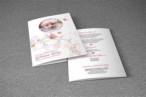 Child Funeral Program Template-V374 | Creative Brochure Templates ...