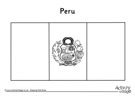 Peru Flag Colouring Page