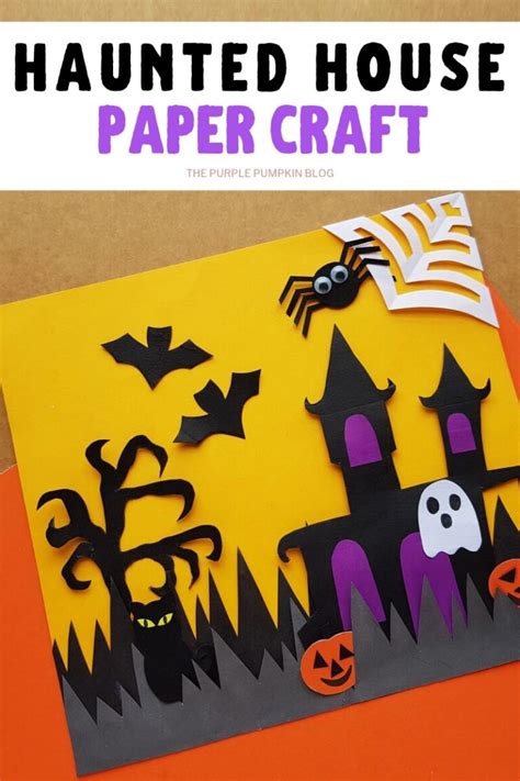 Halloween Haunted House Paper Craft For Kids + Free Template