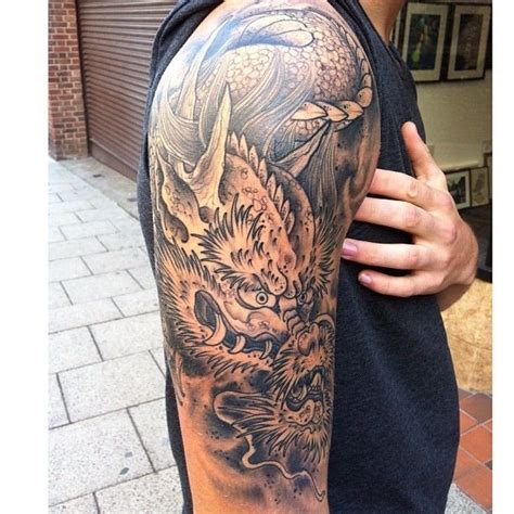 Dragon Half Sleeve Tattoo - Draw easy