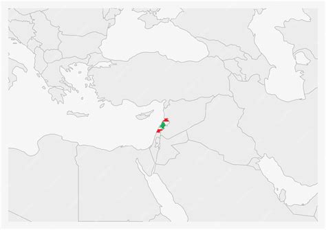 Premium Vector | Lebanon map highlighted in Lebanon flag colors gray ...