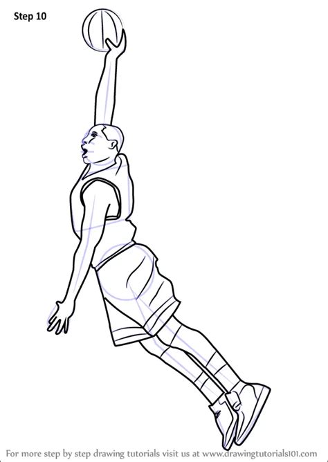 Step by Step How to Draw Basketball Player : DrawingTutorials101.com