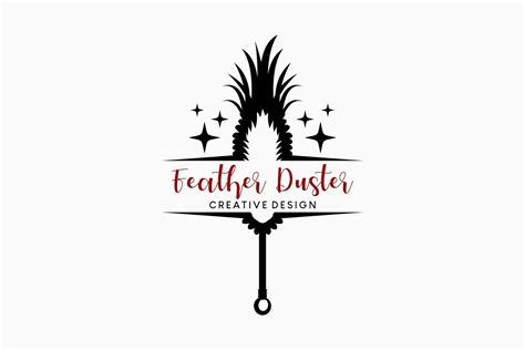 Quill feather duster logo design traditional dust cleaner illustration ...