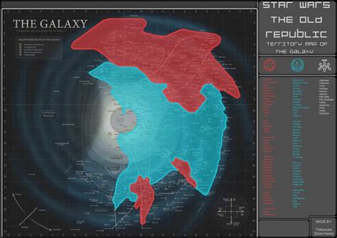 This map shows the Territory of the Sith Empire and the Galactic ...