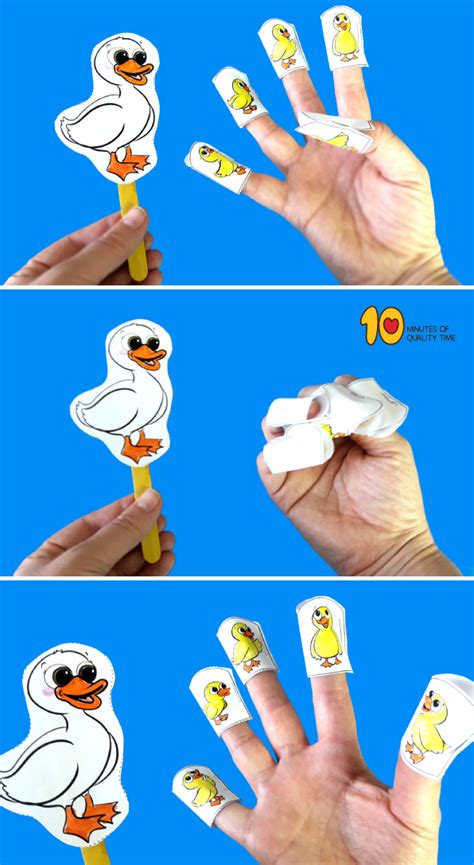 Five Little Ducks Finger Puppets #preschool#kidsprintables#kidsactivities #kidscrafts# ...