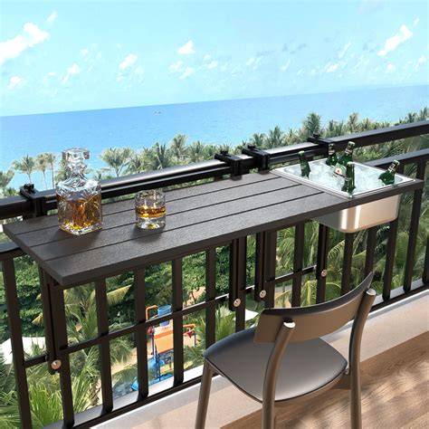 Upgraded GDLF Balcony Table Outdoor Patio Bar Table Hanging Folding ...