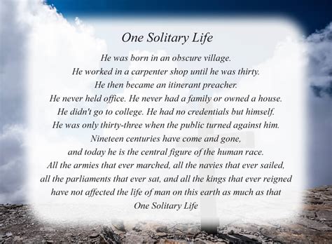 One Solitary Life - Free Religious Poems