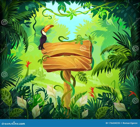 Jungle Background Cartoon Vector | CartoonDealer.com #50030199