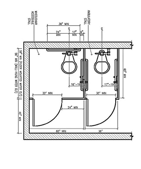 Non Ada Bathroom Stall Dimensions - Image of Bathroom and Closet