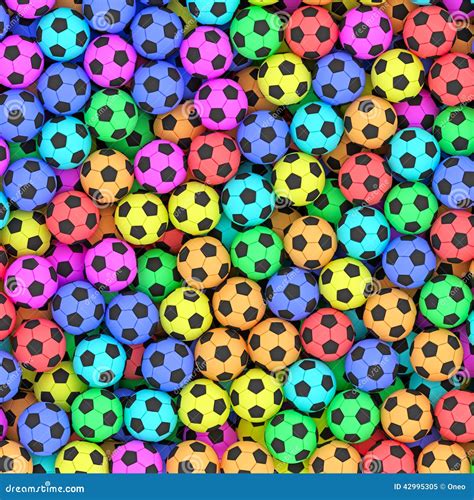 Colorful Soccer Balls Background Stock Illustration - Illustration ...