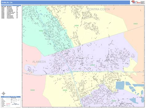 Dublin California Wall Map (Color Cast Style) by MarketMAPS