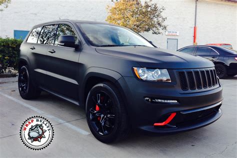 Jeep SRT8 Wrapped in 3M Deep Matte Black Vehicle Wrap | Wrap Bullys