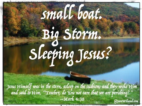 small boat. Big Storm. Sleeping Jesus? - Jean S Wilund