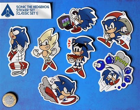 Sonic the Hedgehog Stickers classic Set 1 Sonic SEGA 90s - Etsy