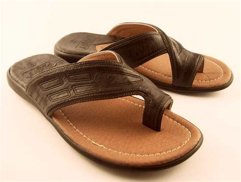 Mens PDQ Toe Loop Sandals Flip Flops Brown 12