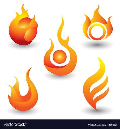 Fire flames symbol icon Royalty Free Vector Image