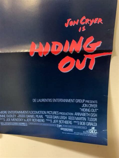 HIDING OUT Original Vintage MOVIE POSTER 1987 ONE SHEET | eBay