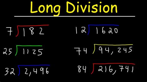 Long Division Made Easy - Examples With Large Numbers - YouTube