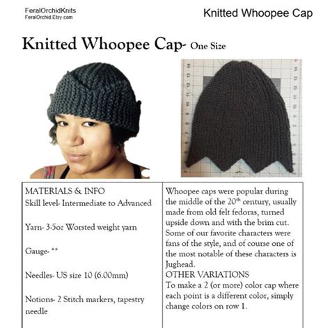 Knitting PATTERN Jughead Hat, Whoopee Cap, Riverdale Hat Six or SEVEN ...