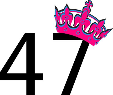 Pink Tilted Tiara And Number 47 Clip Art at Clker.com - vector clip art online, royalty free ...