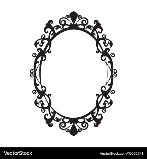 Vintage oval mirror frame Royalty Free Vector Image