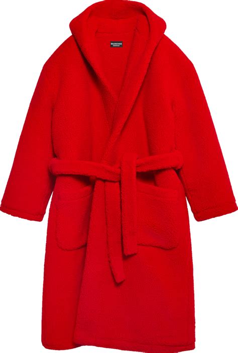 Balenciaga Red Hooded Bathrobe | INC STYLE