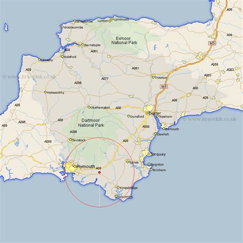 Ermington Map - Street and Road Maps of Devon England UK