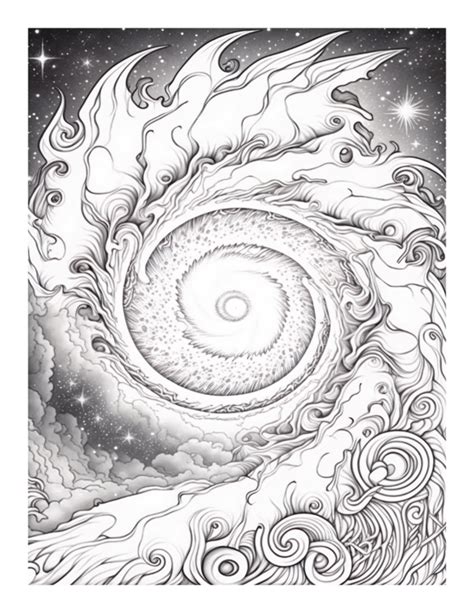 Free Printable Deep Space - Space Galaxy Coloring Page For Kids And Adults