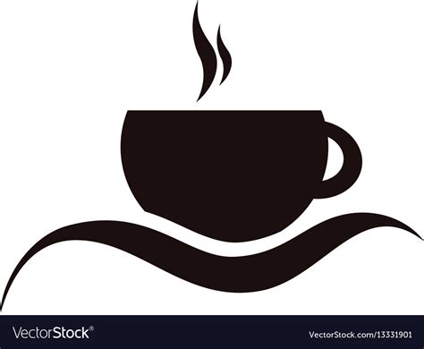 Black silhouette emblem of coffee cup Royalty Free Vector