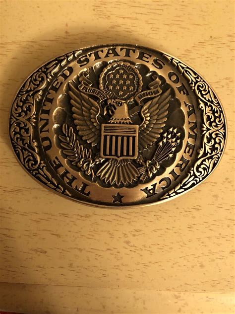 Vintage Brass Belt Buckle~Solid Brass”The United Stat… - Gem