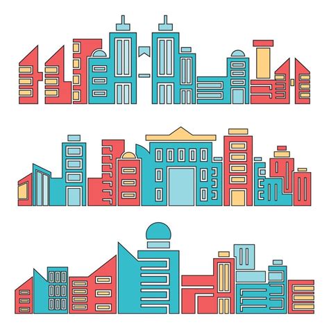 cityscape set vector illustration 6798286 Vector Art at Vecteezy